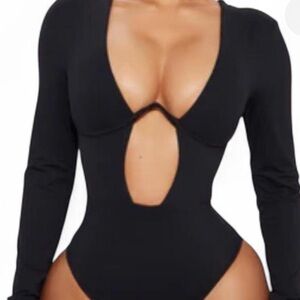 Fashion Nova Elegant Black Bodysuit